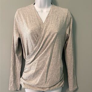 Sundance Light Gray Wrap Blouse